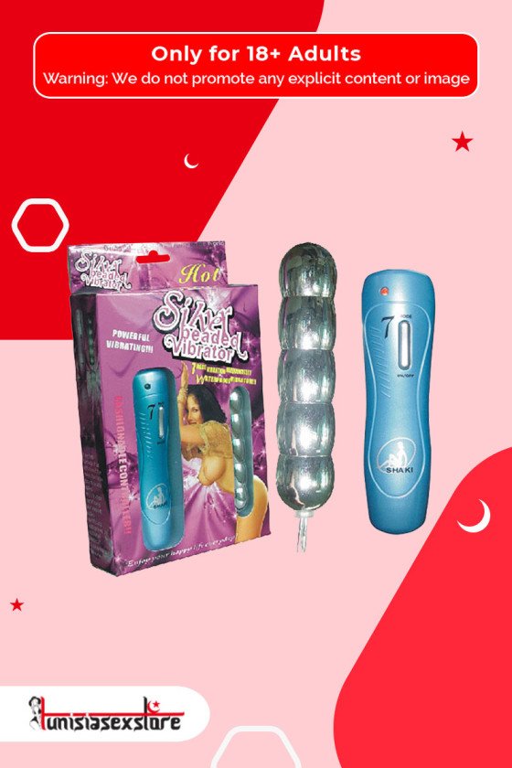 Silver Beaded Anal Vibrator-BIG AD-011
